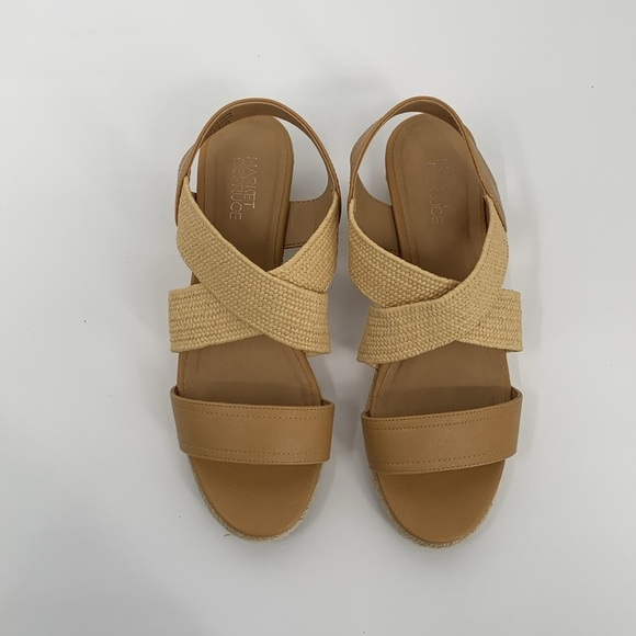 Market & Spruce Celeste wedge espadrille sandal strappy jute tan shoe new 8.5 - Picture 4 of 6